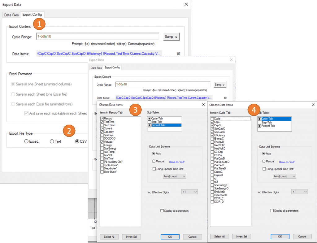 Fig. 1. Data export from Landt.exe